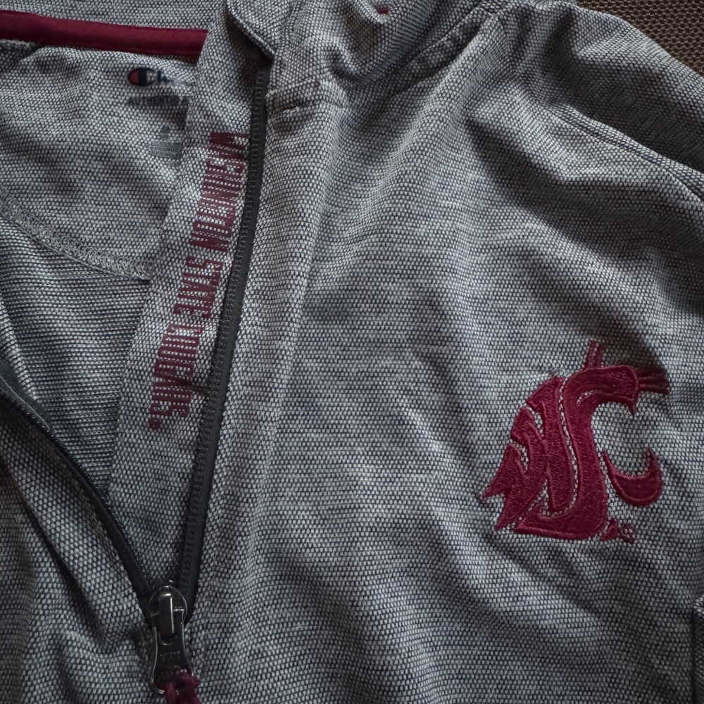 Washington State Crop 1/4 zip  Sweatshirt Vintage Large - Picture 3 of 3